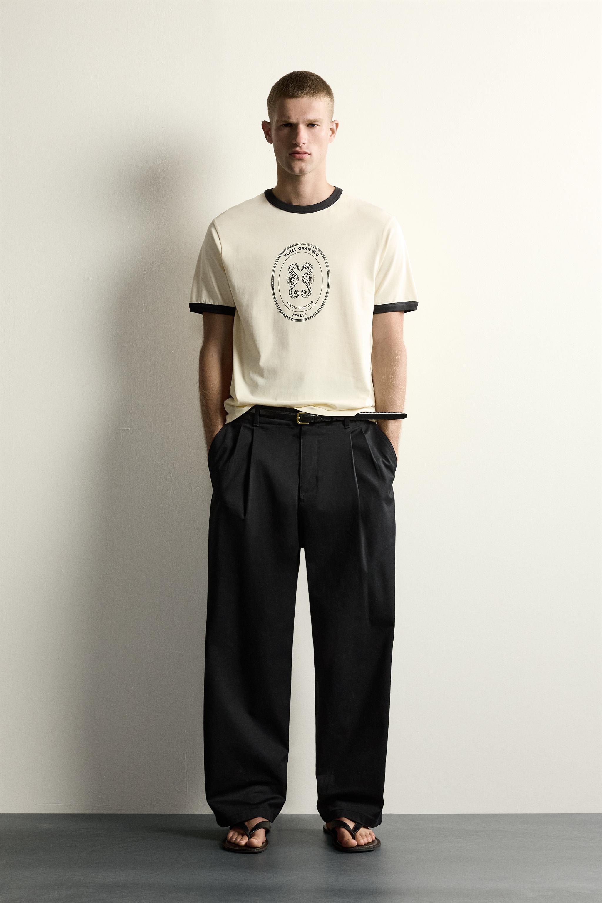 BASIC CONTRAST RIB T-SHIRT